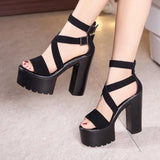 Tiangao Sandals 2023 New Muffin Thick Bottom Waterproof Table Thick Heel 15Cm Cross-Tie Nightclub Ultra-High