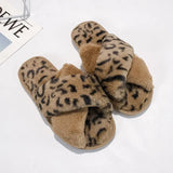 Women House Slippers Faux Fur Fashion Warm Shoes Woman Slip on Flats Female Slides Black Pink cozy home furry