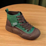 Women Vulcanized Shoes Autumn Women's High Top Sneakers Winter Lace-up Round Toe Casual Thick Sole Non-slip Women's