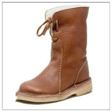 Breakj Autumn And Winter New Round Head Snow Boots Plus Velvet With Flat Base Large Leisure Shoes Short