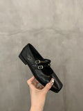 Breakj Flat Silver Mary Jane Single Shoes Women's Shoes 2025 New Summer Square Gentle Korean Version Of Small Leather