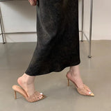 Breakj The Thin High Heel Shoes Women Net Red Burst Thin Embroidery Single Shoes Champagne Embroidery High Heel Cold