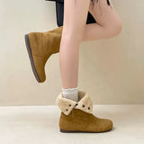 Breakj Short Barrel Boken Boots Comfortable Flat Bottom Short Boots Round Head Martin Boots 2025 Autumn And Winter New Set Casual Women