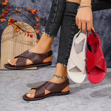 Breakj Summer Large-Size Cross-Soled Sandals Women's Broadband Strips Toe Beach Cool