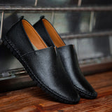 o'clock Hot Sale Men's Genuine Leather Loafers Quality Casual Flats Driving Shoes Luxury Breathable Light Handmade