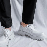 Breakj 2023 New Platform Increased Large-Size Overalls Round Head Men's Shoes 45 Fashion Versatile Small Leather Shoes 46