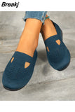 Women's Shoes Mesh Light Breathable Slip on Casual Shoes Solid Color Versatile Low Help Flat Shoes Zapatos De Mujer