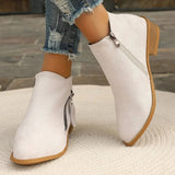 Breakj Thick Background Solid Color Tip Side Zipper Martin Boots 2025 Spring And Autumn New Short-Box Women
