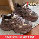 Breakj Dad Shoes Women 2025 Spring New Retro Heightening Mesh With Casual Feet Small Shoes