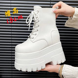 Breakj Men's All-Use Cos High Shoes Small Thick-Bottomed Martin Boots Show Abiy Women Short Boots Short Leather