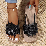 Women's Shoes In Summer, New Flowers, Soft Soles, Large Size, Women's Beach Mop, Outdoor