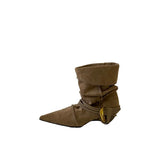 Breakj Metal Buckle Coarse And Pointed Velvet Short