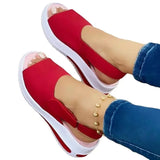 Shoes Women Platform Sandals Stretch Fabric Summer Women's Shoes Comfort Walking Ladies Sandalias Female Casual