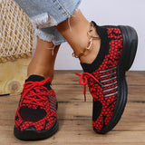 Breathable Mesh Sneakers for Women Snake Pattern Lace Up Vulcanized Shoes Woman 2022 Comfty Non Slip Tenis Shoes