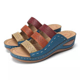 Breakj Summer Coloring Casual Foot Hollow Slope And Adult One-Character Slippers Women's Large Size