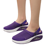 Large Mesh Women's Shoes, Daily Single Shoes, One Foot, Half-Drag, Breathable, Portable Air
