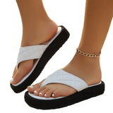 Breakj Large-Size Thick-Bottomed Slipper-Type Lattice Casual Summer