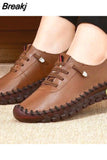 Retro Sewing Sneakers for Women Shoes Non-slip Loafers Fashion Lace Up Casual Shoes Female soft Mom Shoe Zapatillas