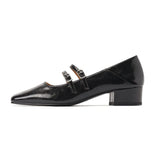 Spring New Women Shoes Fashion Square Toe Shallow Ladies Mary Jane Ballerinas Vintage Style Low-heeled Casual Single