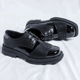 Breakj Shoes Male British Business Dress Korean Version Of Square Head Splicing Leisure Trend Youth Studio Suit Shoes