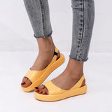 Breakj Sandals Women's New 2025 Summer Size Flat Bottom Low Heel Fish Mouth Fashion Thick-Soled Women's
