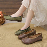 Single Shoes Women 2024 Spring Fall New Korean Version Fashion Round Head Flat Bottom A Foot Pedal Mother