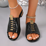 Breakj Cool Slippers Women's Spring And Summer Coarse And Beef-Shoeed Women's Sandals Fish Mouth Side Zip Retro Women's Shoes