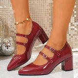 Breakj Retro Mary Jane Women's Shoes 2025 Autumn New French Heel Red Single-Shoe Women's Thick