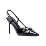 Breakj Fine Heel Women's High Heel High-Heeled Shoes Behind The Empty Sandals French Retro Fashion Single Shoes Mary Treasure