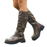 Breakj Trouser Boots Women 2025 Thin Thick Bottom Punk Wind But Knee Boots High-Sleeches Knight
