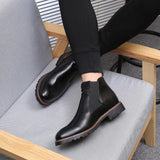 Breakj Men's Shoes High Top Covered Martin Boots Korean Men's Plus Size Fashion Men's Boots Leather