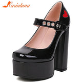 Chunky Heeled Satin Ankle Strap Pumps 2023 Spring Summer High Heel Wedding Shoes Walking Comfy Women Sandal Big Size