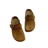 Breakj Bottom Lazy Man Bag Head Slippers Women 2025 Spring New Half-Slipper Belt Buckle Single Shoes In