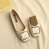 Breakj Red Fashion Light Mouth Bean Shoes 2023 Spring And Autumn New Women's Shoes Low-Heeled Comfortable Leisure Single Shoes Small Leather