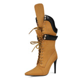 Breakj Work Style With Cowboy Tip Slender High And Large Size 44 Female Short Boots Boots