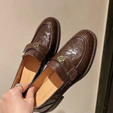 Loafers Versatile Round Head Single Shoes Women Spring 2024 New One Foot Pedal Lazy