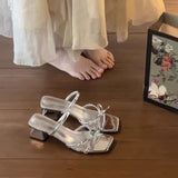 Breakj Bow Temperament Fairy Shoes Summer New High Value Daily Elegant Increase Thin