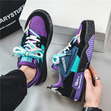 Men Skateboarding Shoes Mesh Comfortable Thick Bottom Platform Shoes Men Casual Vulcanized Shoes Sneakers Student