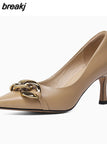 Size 33-40 Women Pumps Real Leather Sexy Thin High Heels Shoes For Woman 2023 Spring Party Office Lady Daily