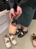 Low-Heeled Square-Headed Ballet Shoes 2024 New Summer Vintage Mary Jane Spring And Autumn Flat