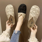 Breakj Slippers Women 2025 New Summer Fashion Wear Mesh Half-Drag Flat Bottom Without A Back And Lazy Cold