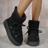 Breakj Thick-Bottomed Cross-Tie Snow Boots Women 2025 Winter New Thick To Keep Warm Leisure Cotton