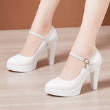 Leather Pointed Stilettos Model Catwalk High Heels Cheongsam Performance Shoes Comfortable Shallow Mouth Work Single Shoes Large