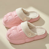 Breakj Fur Couple Cotton Slippers Women Wear Detachable Warm Waterproof And Velvet Indoors