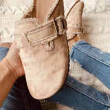 Breakj Single-Shoe Women 2023 Spring And Autumn New Leopard Half-Shoe Single Shoes Lazy Shoes Bean