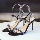 Breakj Drill Fine With Fairy Wind Sandals 2025 New Fashion Lady Style High Heels Lazy Two Wearing Cool Slippers