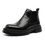 Breakj British Style Round Head Thick Bottom Martens Men's 2024 New Single Shoe Thick Heel Chelsea Boots