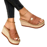 Breakj Size Thick Bottom One Word Slipper Female Womens Slippers Slope With Pine Cake Thick Bottom Cool Drag Female
