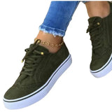Station New 2023 New Bullock Large-Size Women's Singles Shoes Comfortable Casual Women's Shoes Round Head Lace Single