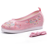 Breakj Shoes Round Head Spring And Autumn Ancient Style Students Embroidered Cloth Shoes Ancient Costume Stage Play Dance Shoes Women's Shoes Single